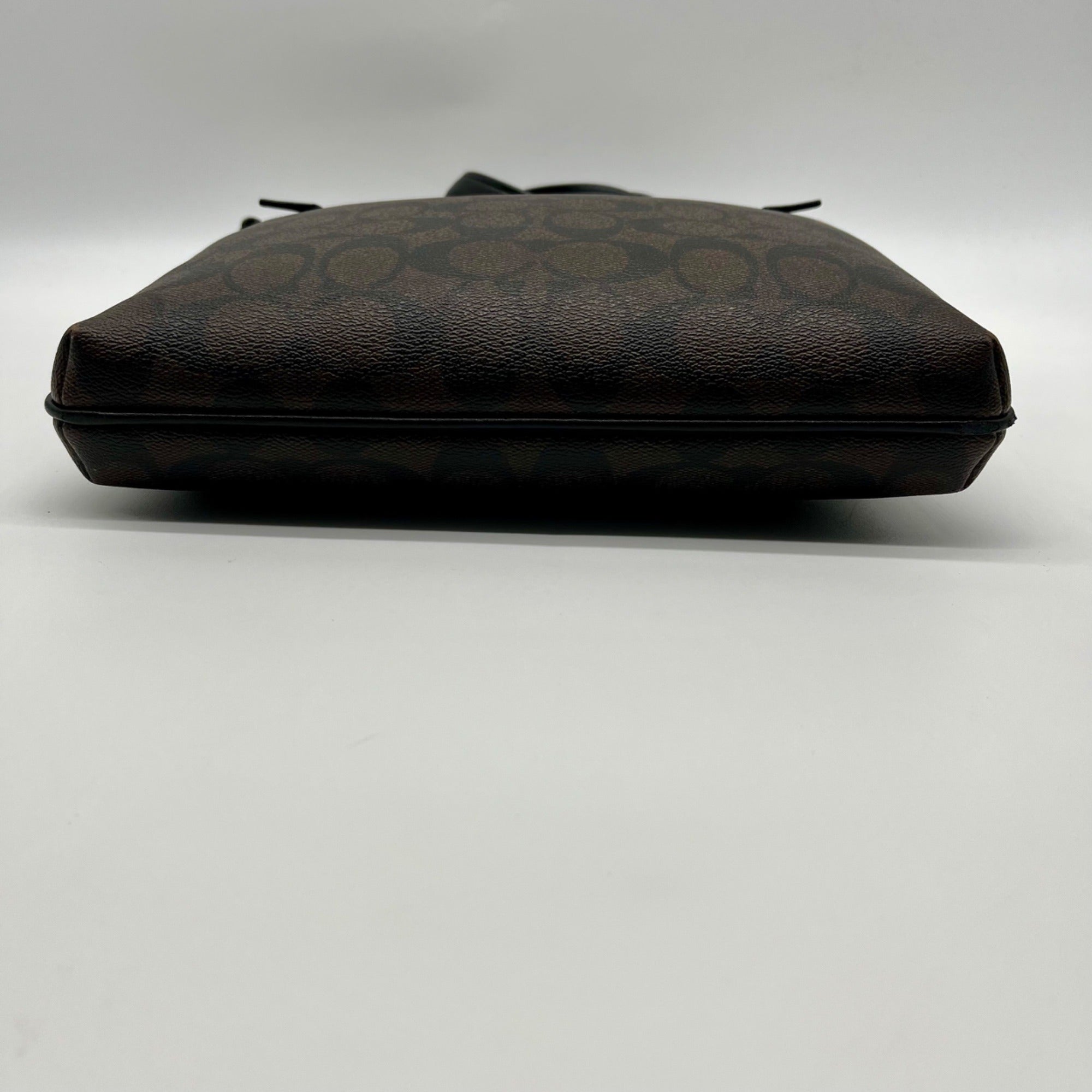 Coach Brown Signature Canvas Rowan File Bag C1554