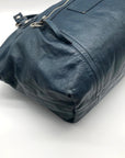 Coach Midnight Metallic Blue Leather Poppy Rocker Satchel 16483