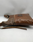 Unbranded Brown Faux Leather Bohemian Style Handmade Crossbody Bag