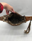 Unbranded Brown Faux Leather Bohemian Style Handmade Crossbody Bag