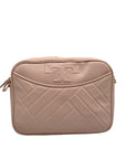 Tory Burch Blush Pink Leather Alexa Stitch Camera Crossbody Bag