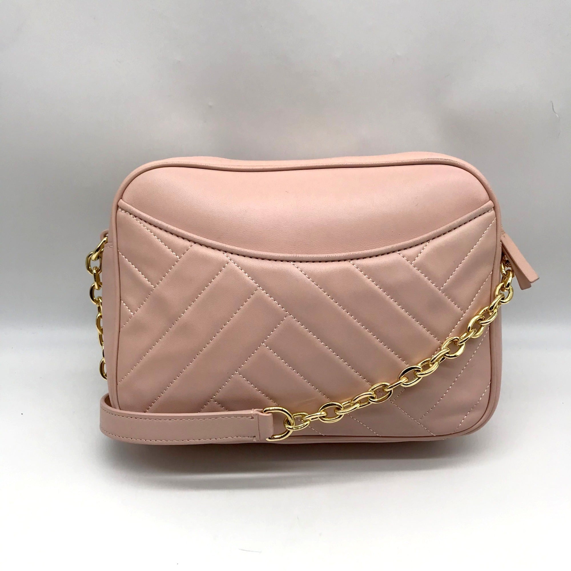 Tory Burch Blush Pink Leather Alexa Stitch Camera Crossbody Bag