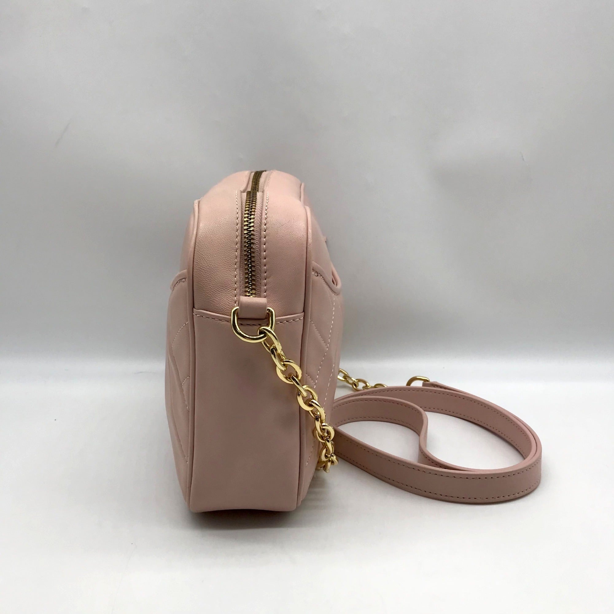 Tory Burch Blush Pink Leather Alexa Stitch Camera Crossbody Bag