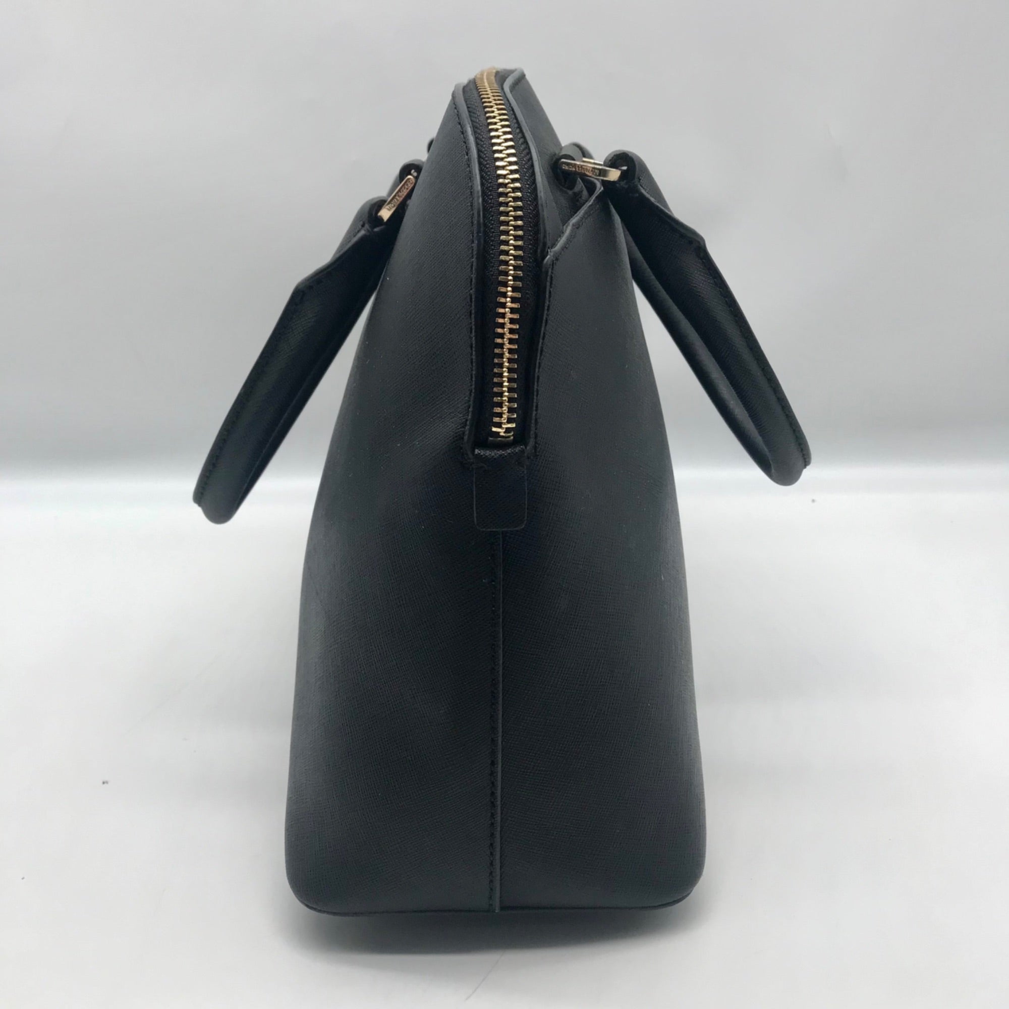 Michael Kors Cindy Black Saffiano Leather Dome Satchel Crossbody