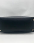 Michael Kors Cindy Black Saffiano Leather Dome Satchel Crossbody