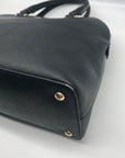 Michael Kors Cindy Black Saffiano Leather Dome Satchel Crossbody