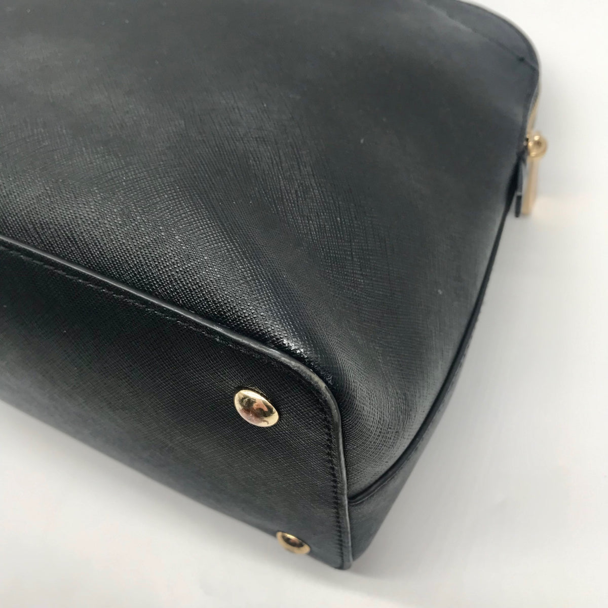 Michael Kors Cindy Black Saffiano Leather Dome Satchel Crossbody