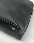 Michael Kors Cindy Black Saffiano Leather Dome Satchel Crossbody