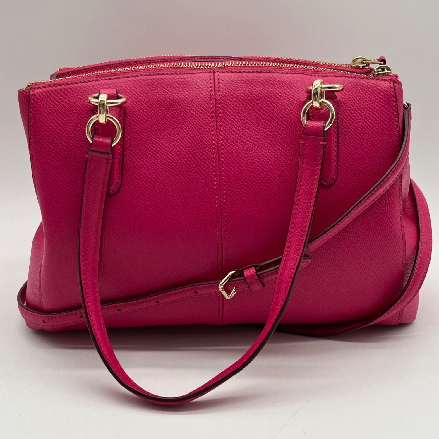 Coach Pink Pebbled Leather Christie Carryall Convertible Tote