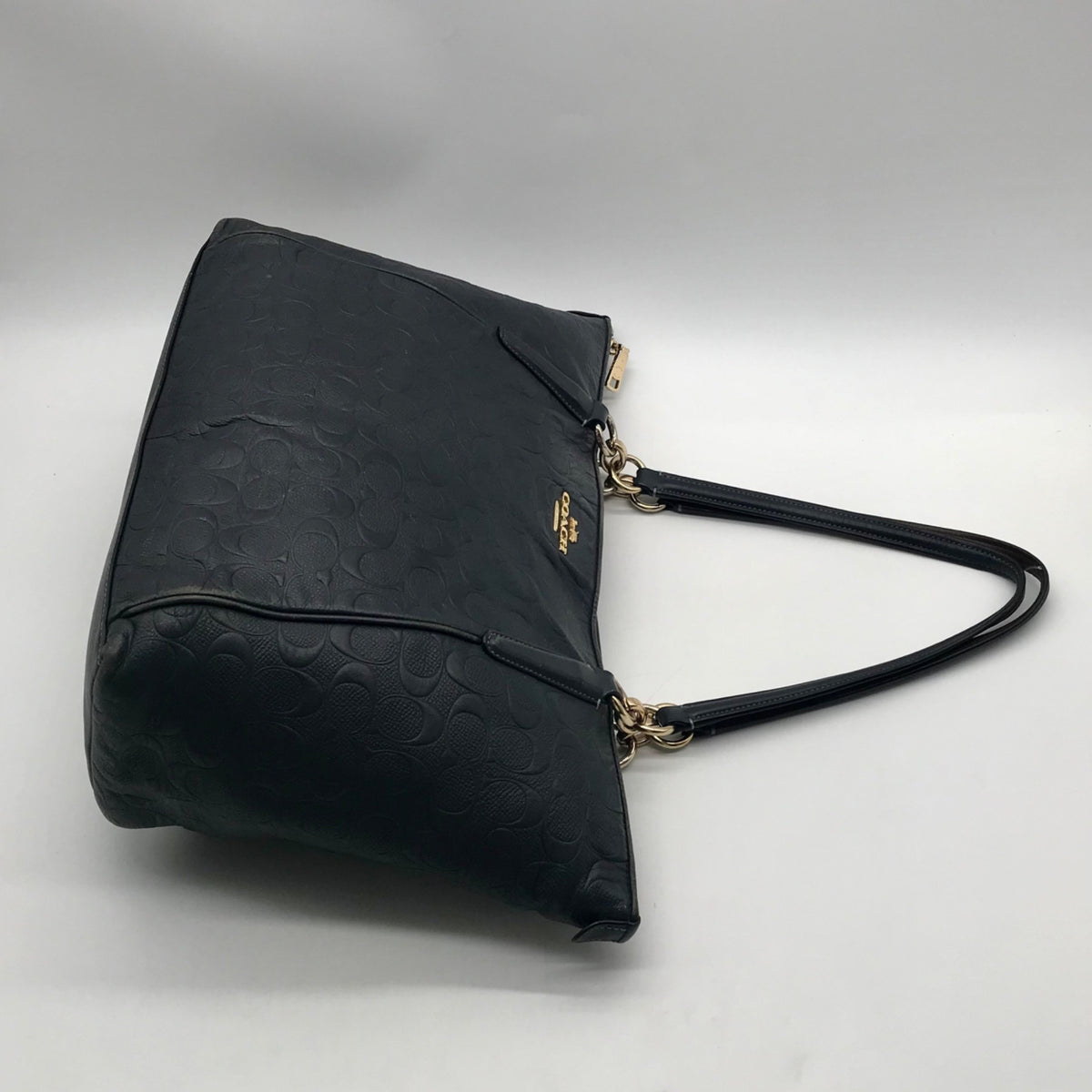 Coach Black Embossed Leather Ava Tote Bag F28558