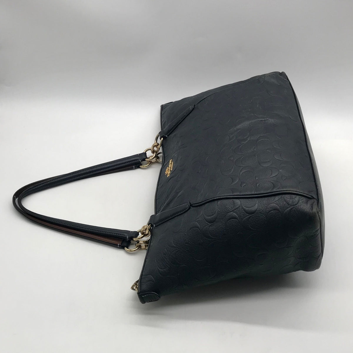Coach Black Embossed Leather Ava Tote Bag F28558