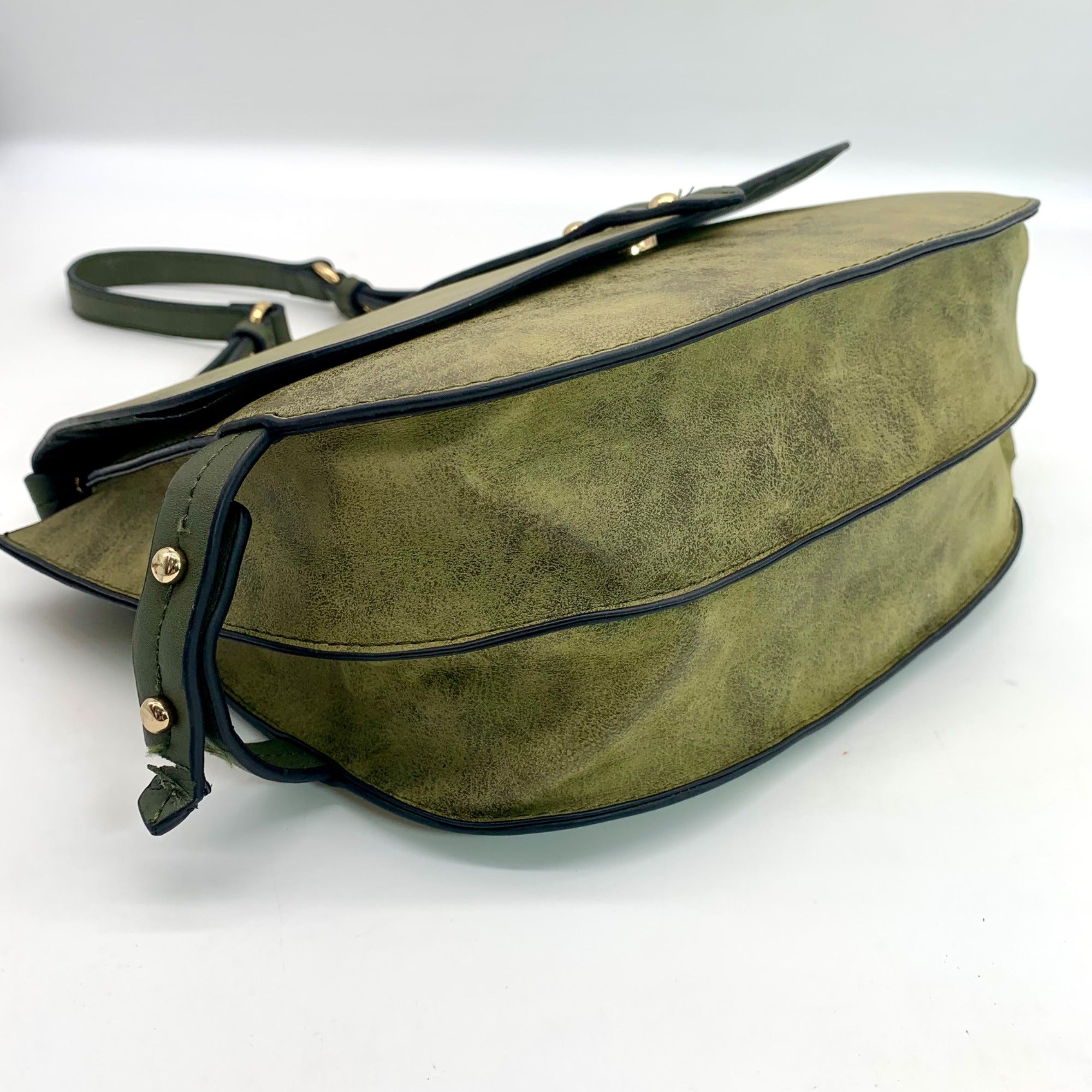 Steve Madden Olive Green Crossbody Saddle Bag