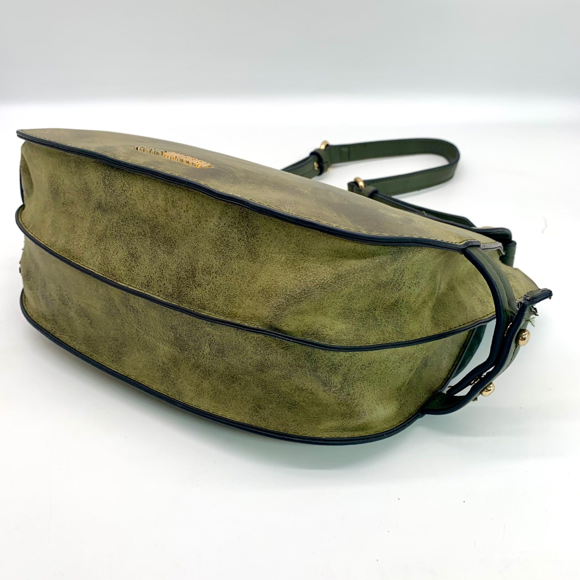 Steve Madden Olive Green Crossbody Saddle Bag