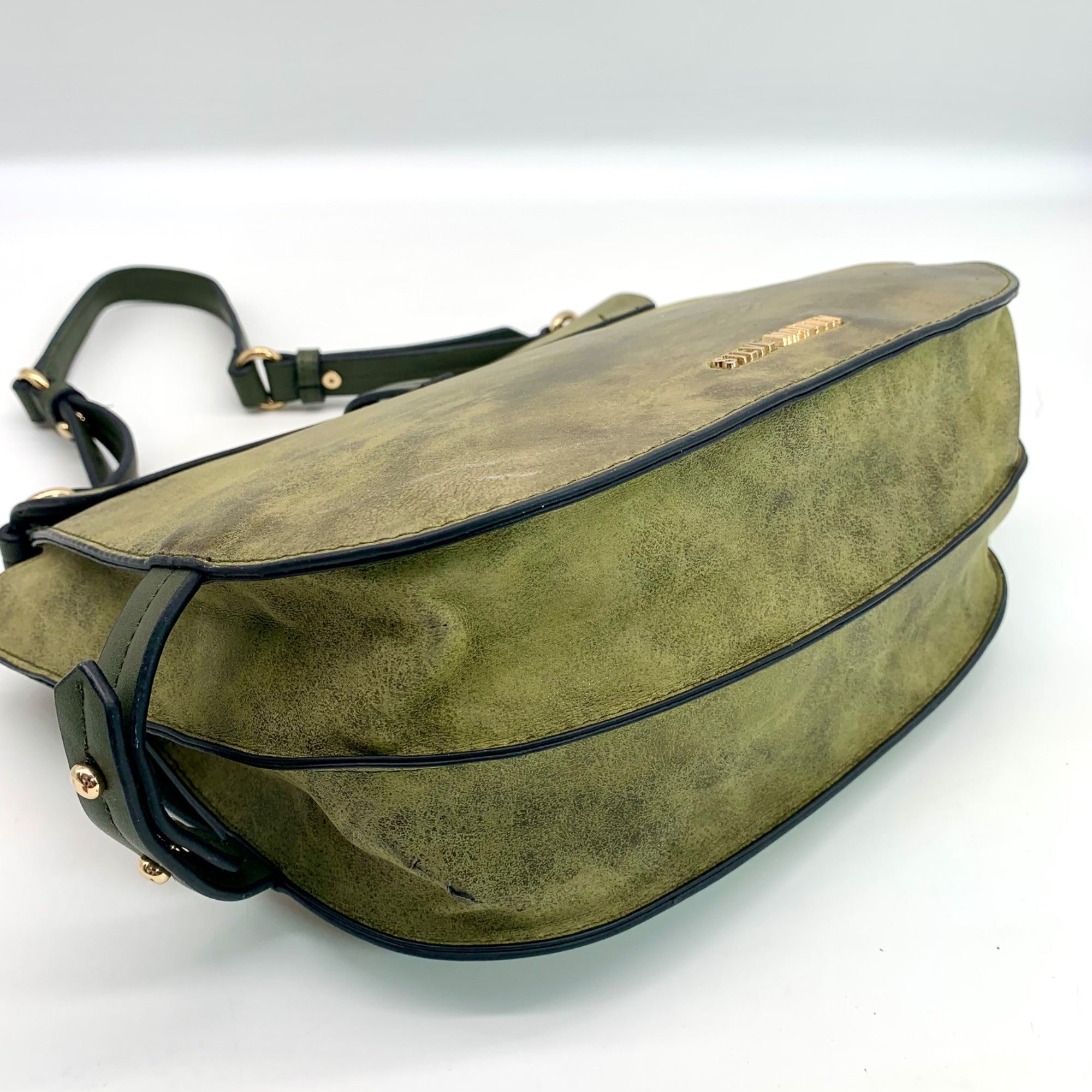 Steve Madden Olive Green Crossbody Saddle Bag