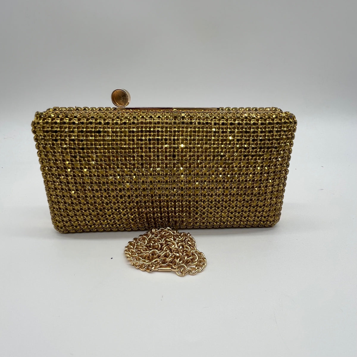 Nina Gold Rhinestone Evening Clutch/Crossbody Purse