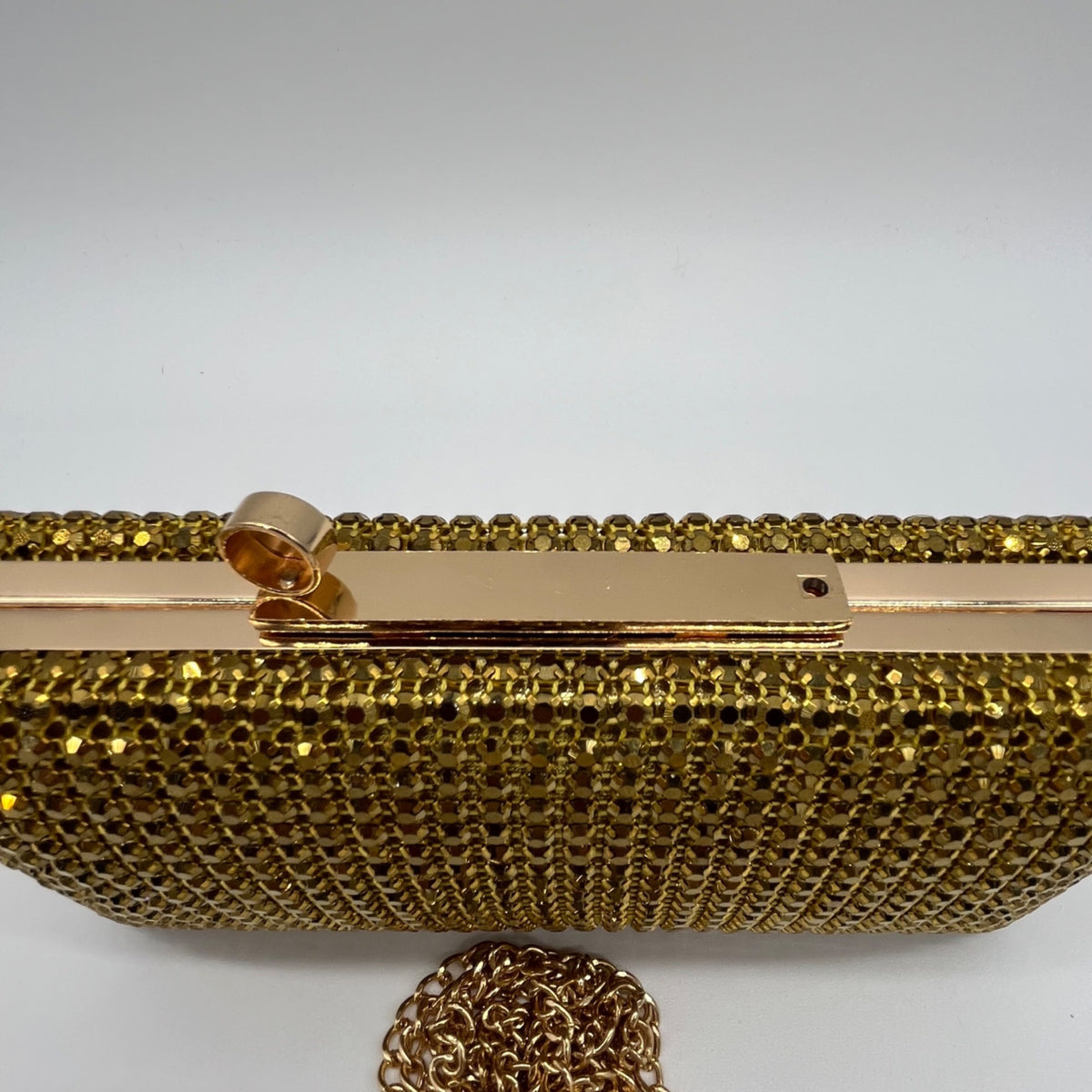 Nina Gold Rhinestone Evening Clutch/Crossbody Purse