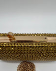 Nina Gold Rhinestone Evening Clutch/Crossbody Purse