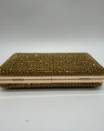 Nina Gold Rhinestone Evening Clutch/Crossbody Purse