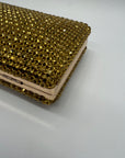 Nina Gold Rhinestone Evening Clutch/Crossbody Purse