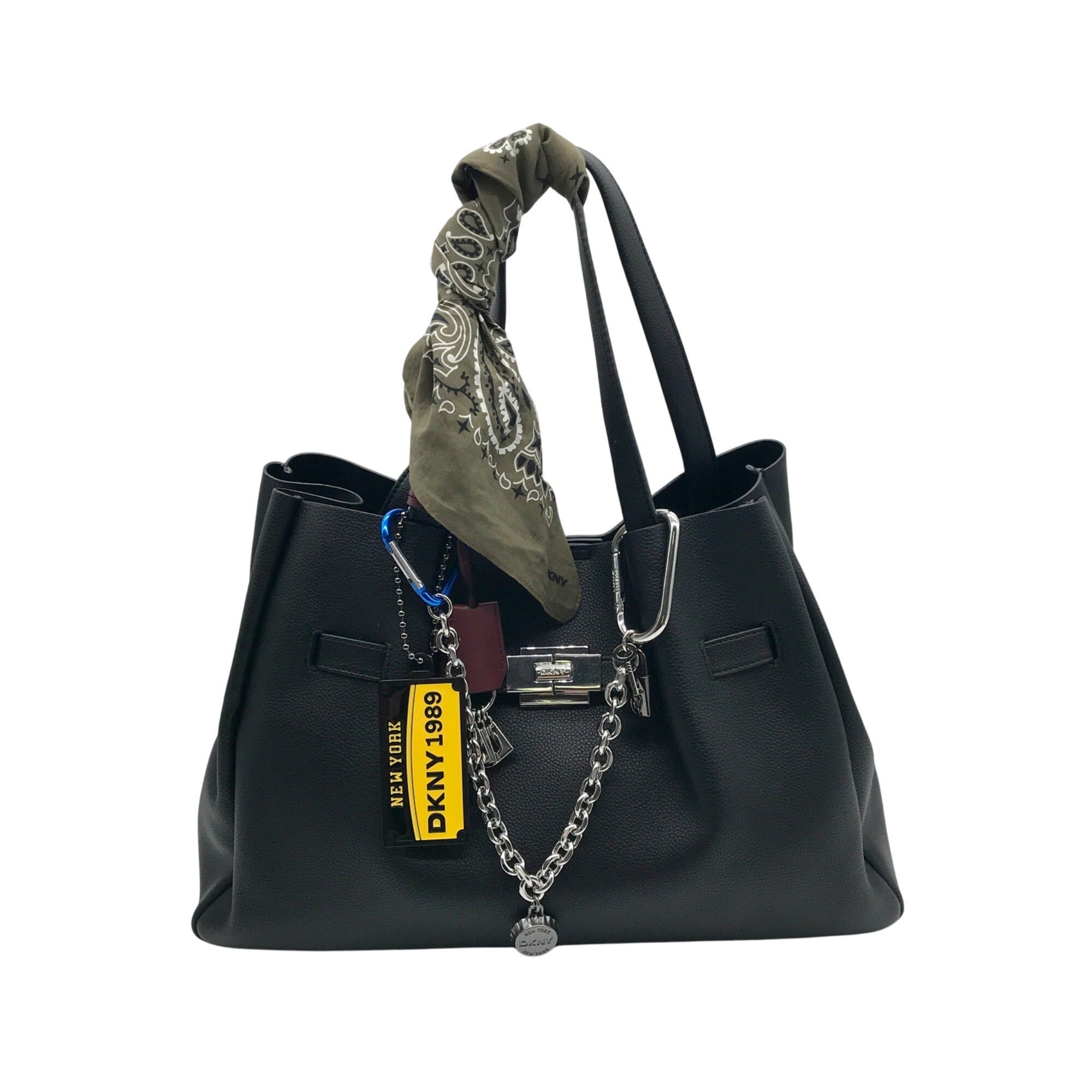 DKNY Black Bryar Charm Satchel Bag