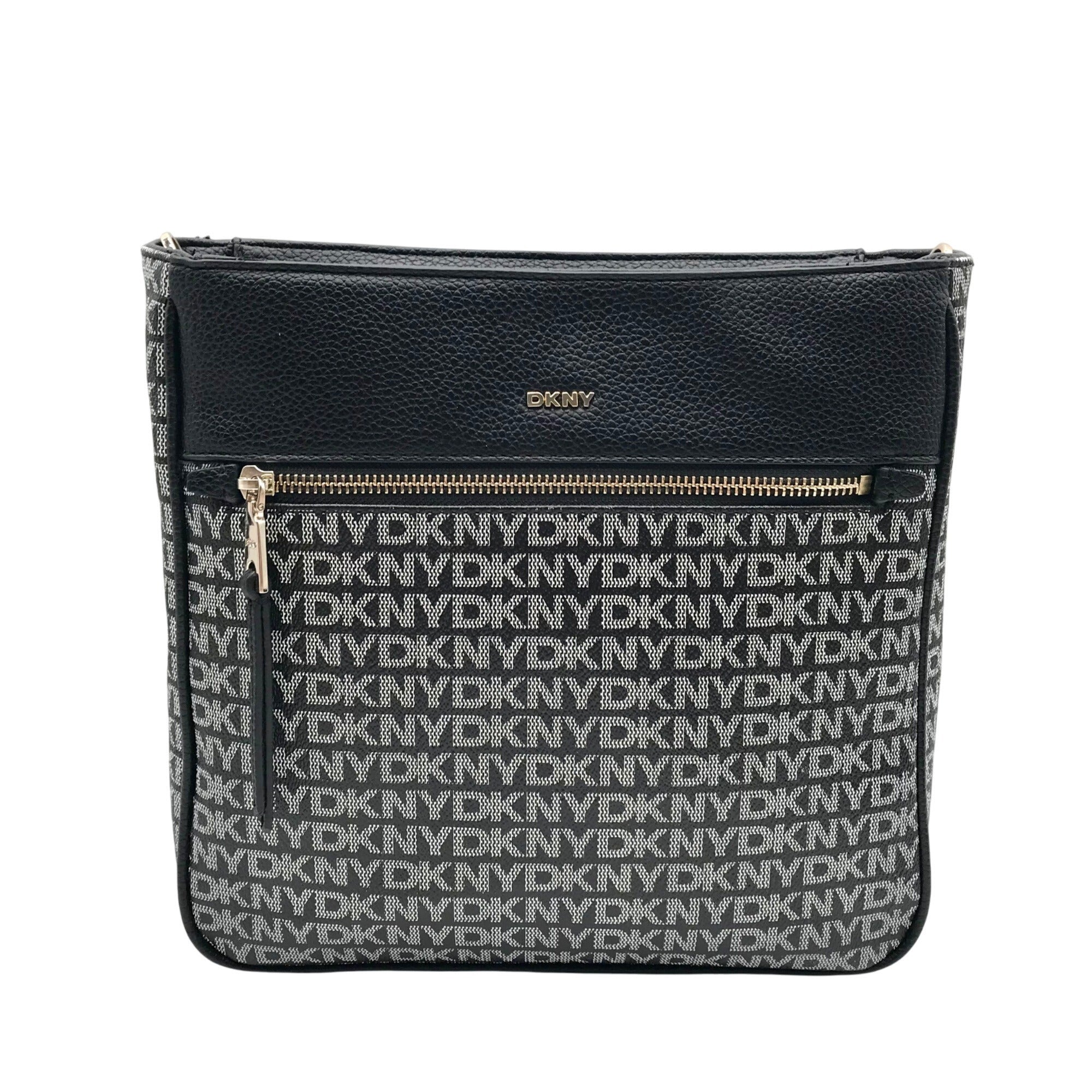 DKNY Black Logo Zoie Messenger Crossbody Bag