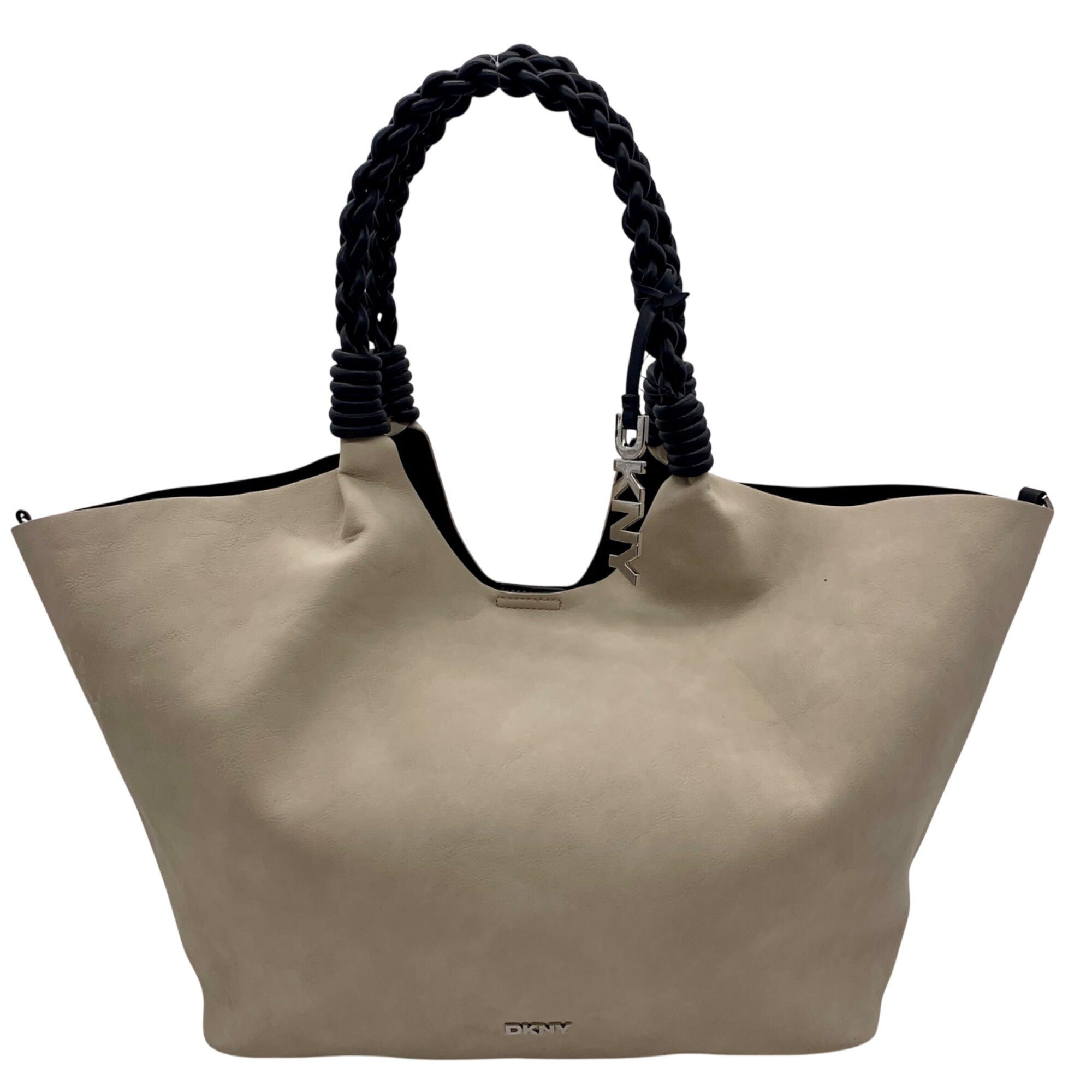 DKNY Light Grey Faux Leather Shoulder Bag