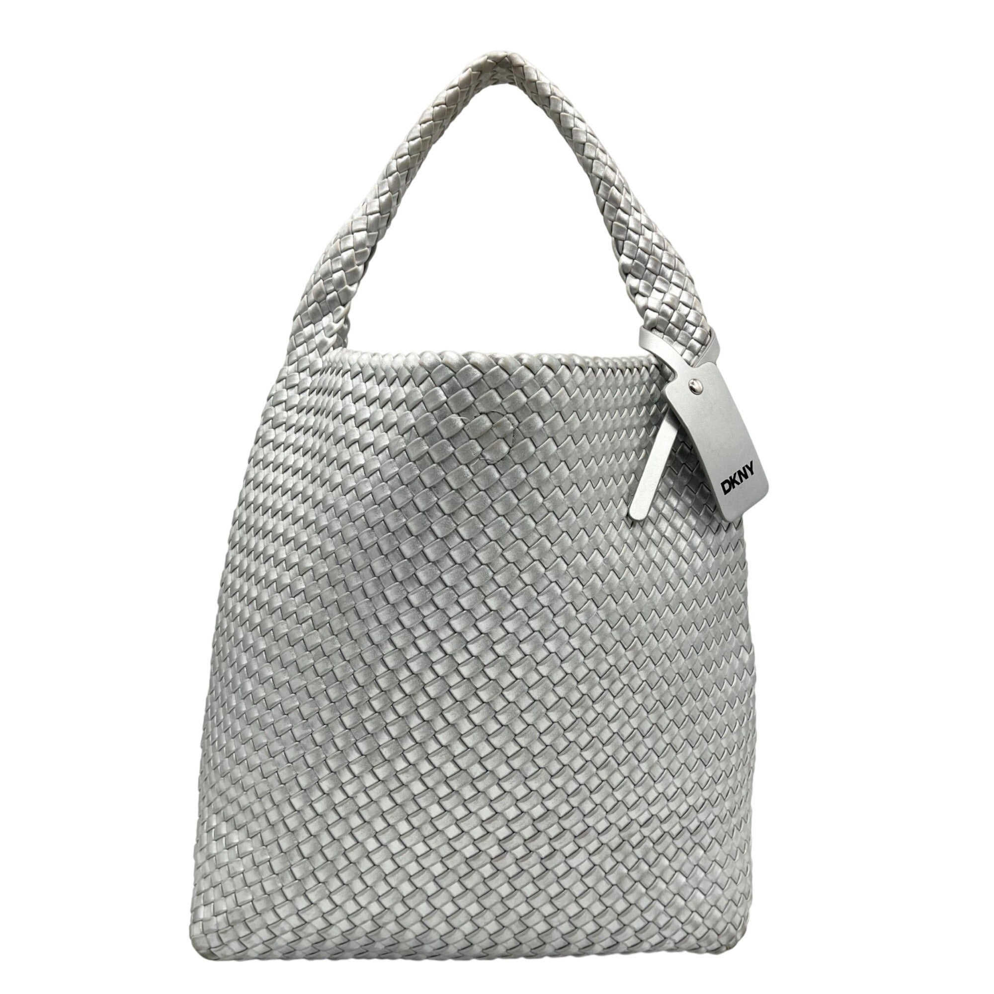 DKNY Silver Basket Weave Giselle Hobo Shoulder Bag
