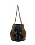 Free People Brown & Black Embroidered Vintage Bucket Crossbody