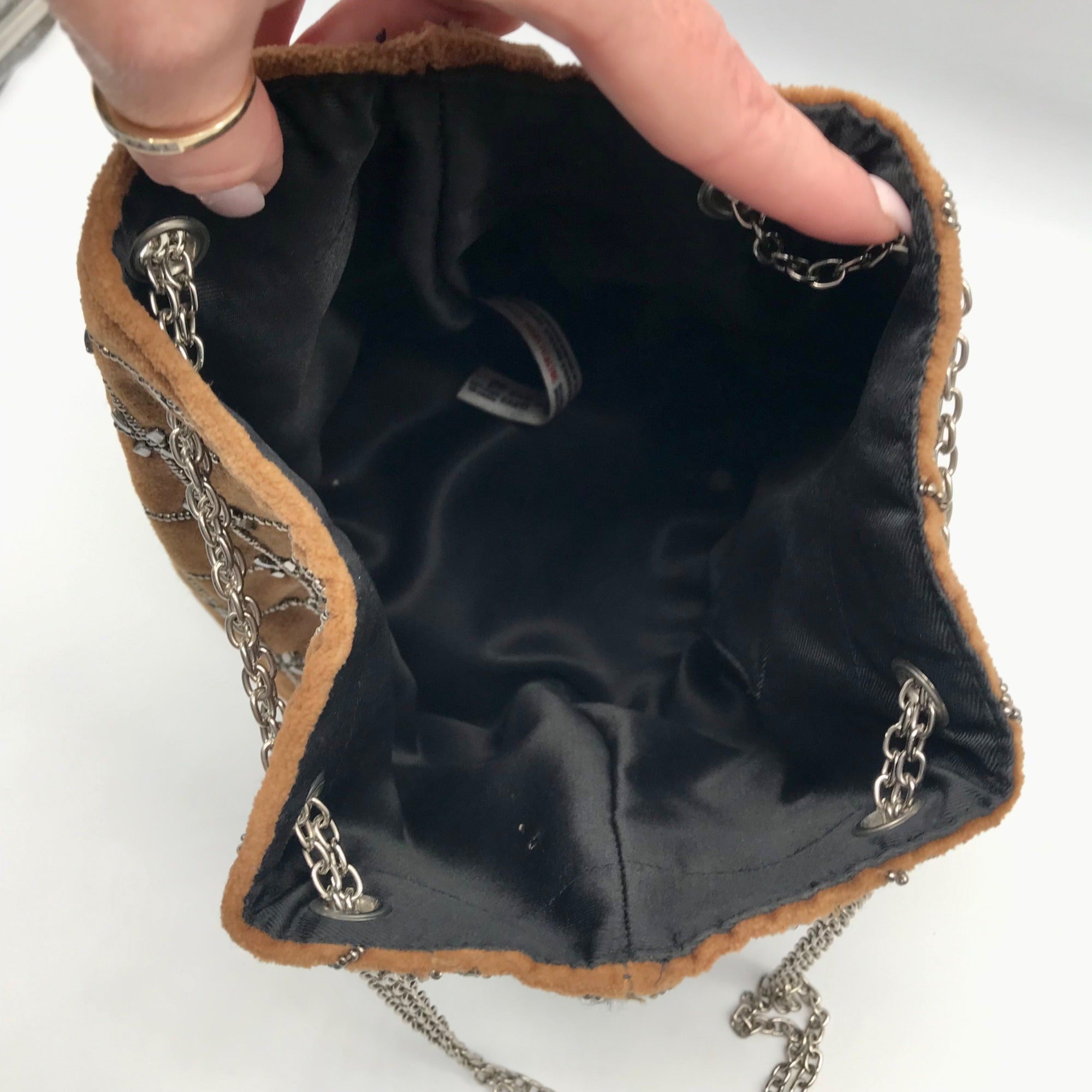 Free People Brown &amp; Black Embroidered Vintage Bucket Crossbody