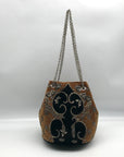 Free People Brown & Black Embroidered Vintage Bucket Crossbody