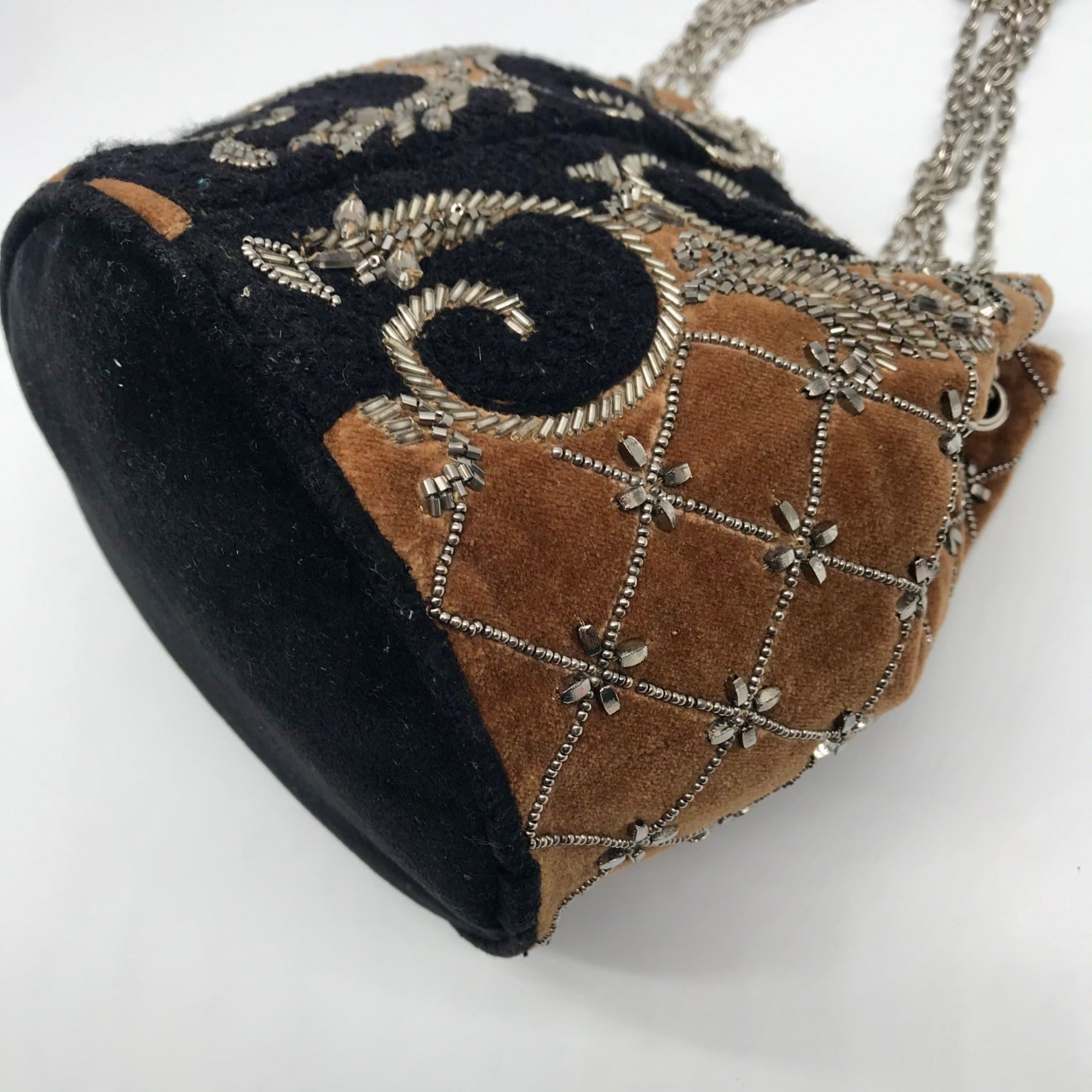 Free People Brown &amp; Black Embroidered Vintage Bucket Crossbody