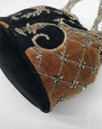 Free People Brown & Black Embroidered Vintage Bucket Crossbody