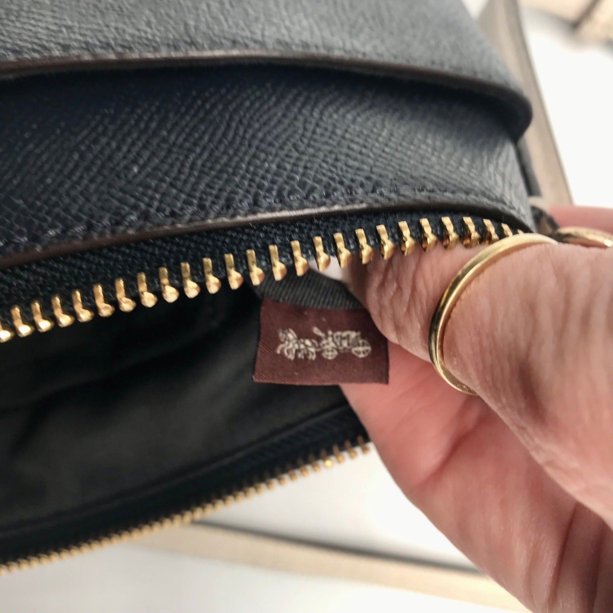 Coach Blue Leather Crossbody Kitt Messenger Bag