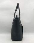 Michael Kors Black Saffiano Leather Large Jet Set Snap Pocket Tote Bag