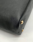 Michael Kors Black Saffiano Leather Large Jet Set Snap Pocket Tote Bag