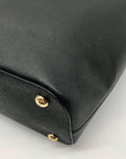 Michael Kors Black Saffiano Leather Large Jet Set Snap Pocket Tote Bag