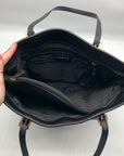 Michael Kors Black Saffiano Leather Large Jet Set Snap Pocket Tote Bag