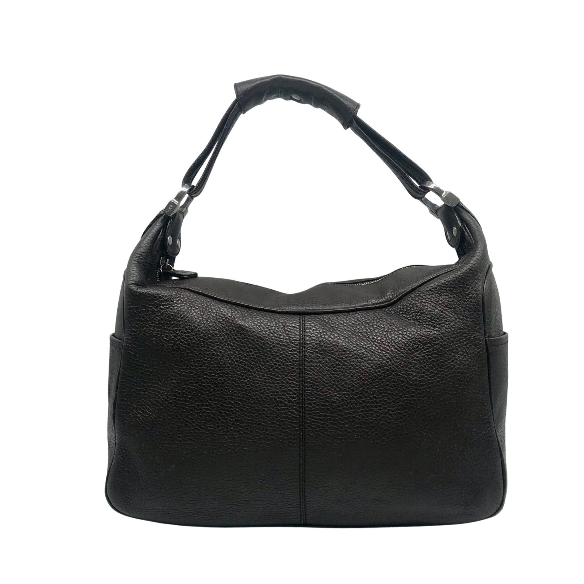 Tod's Brown Pebbled Leather Shoulder Bag