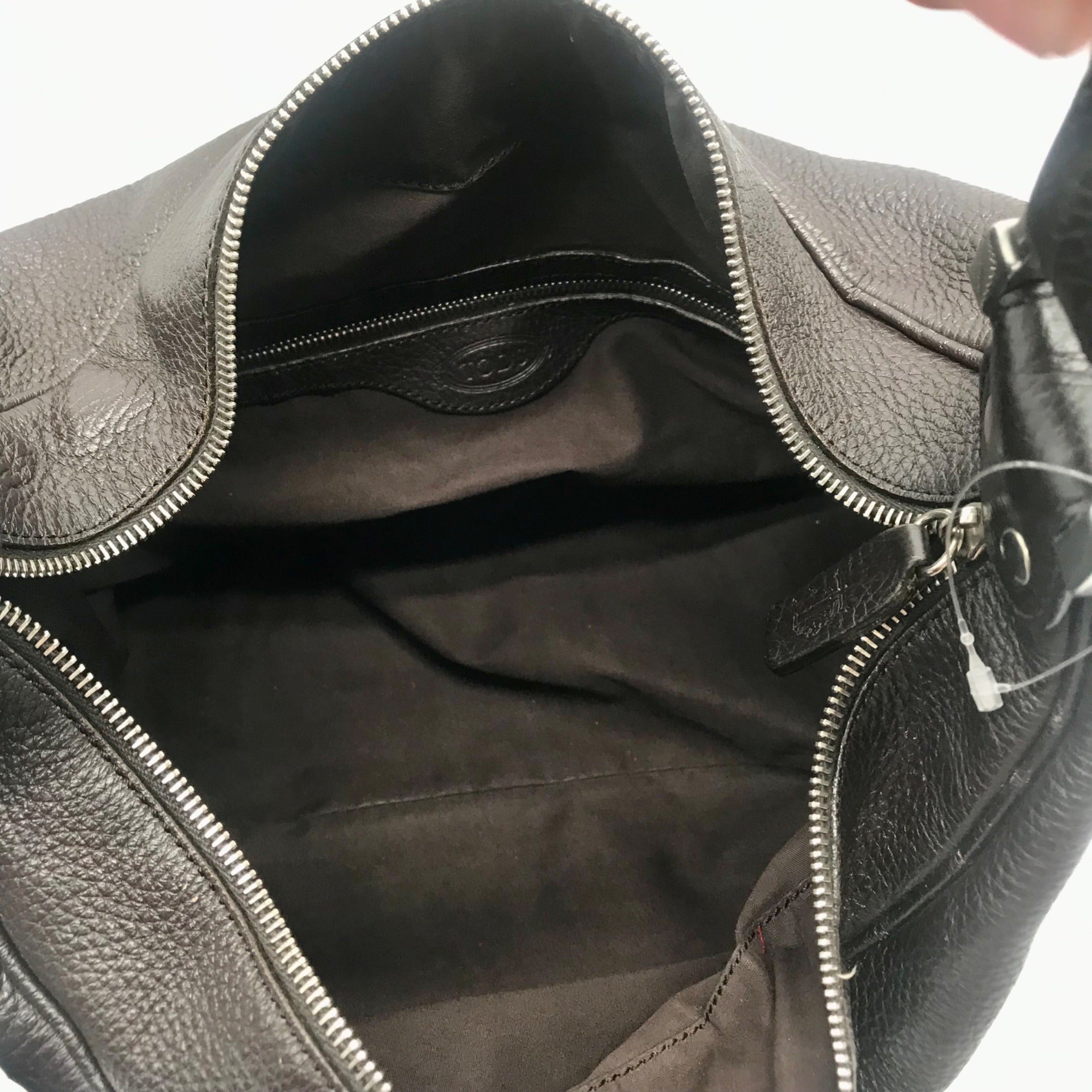 Tod's Brown Pebbled Leather Shoulder Bag