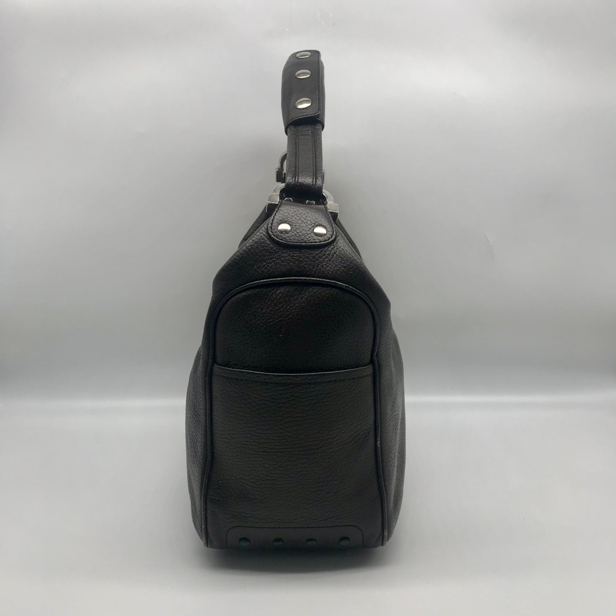 Tod's Brown Pebbled Leather Shoulder Bag