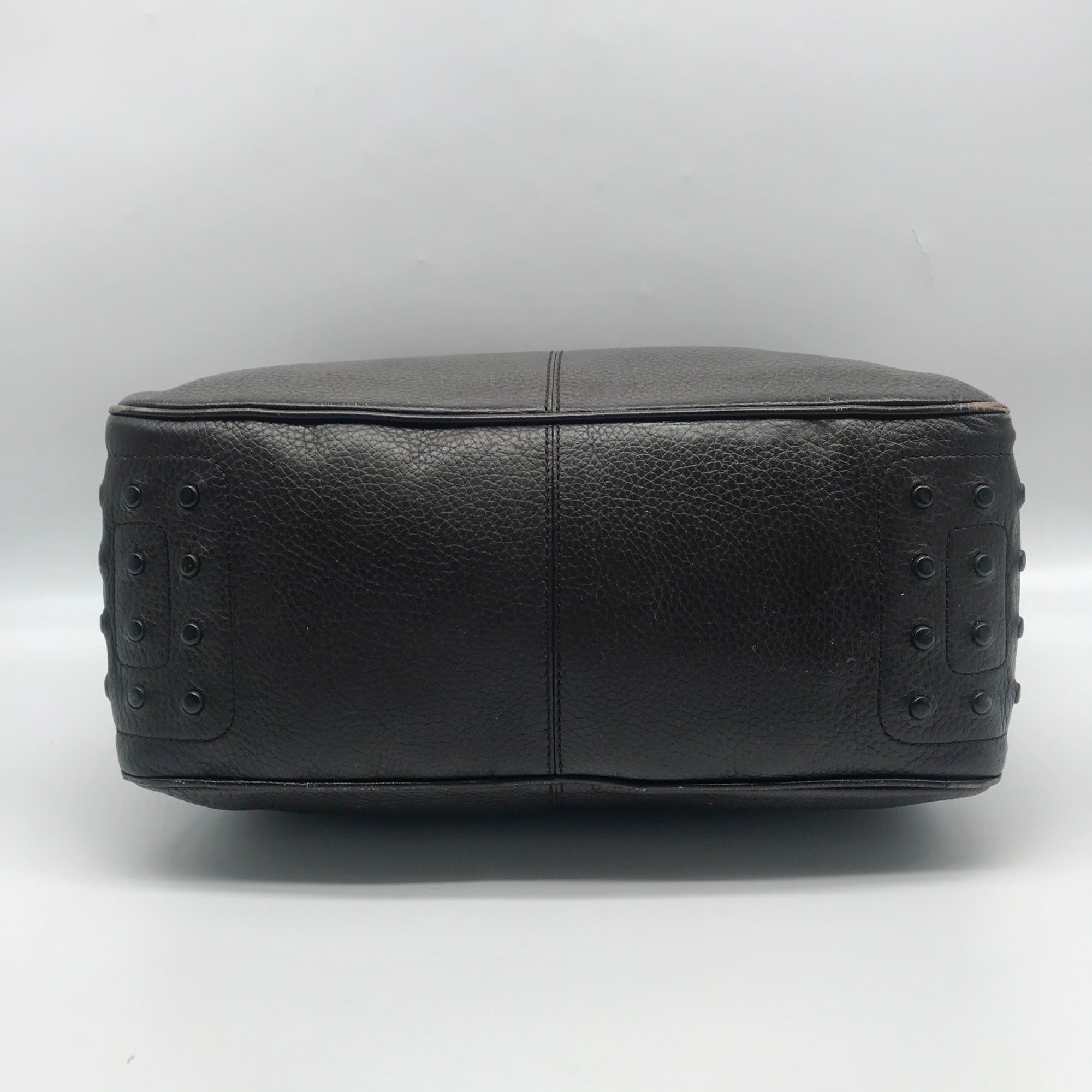 Tod's Brown Pebbled Leather Shoulder Bag