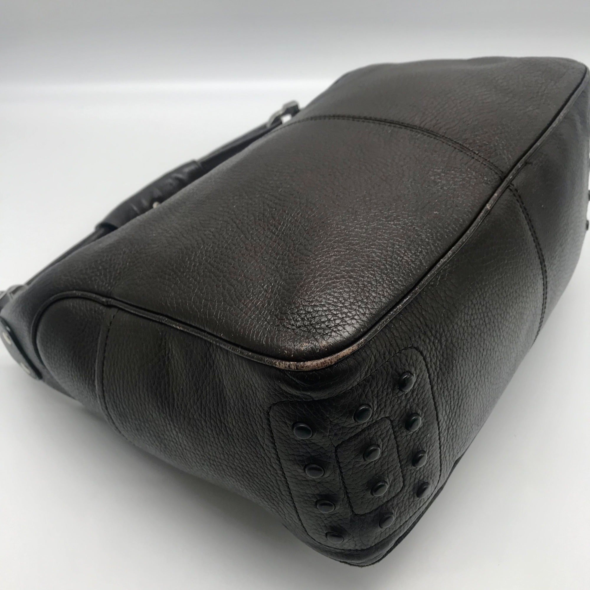 Tod's Brown Pebbled Leather Shoulder Bag