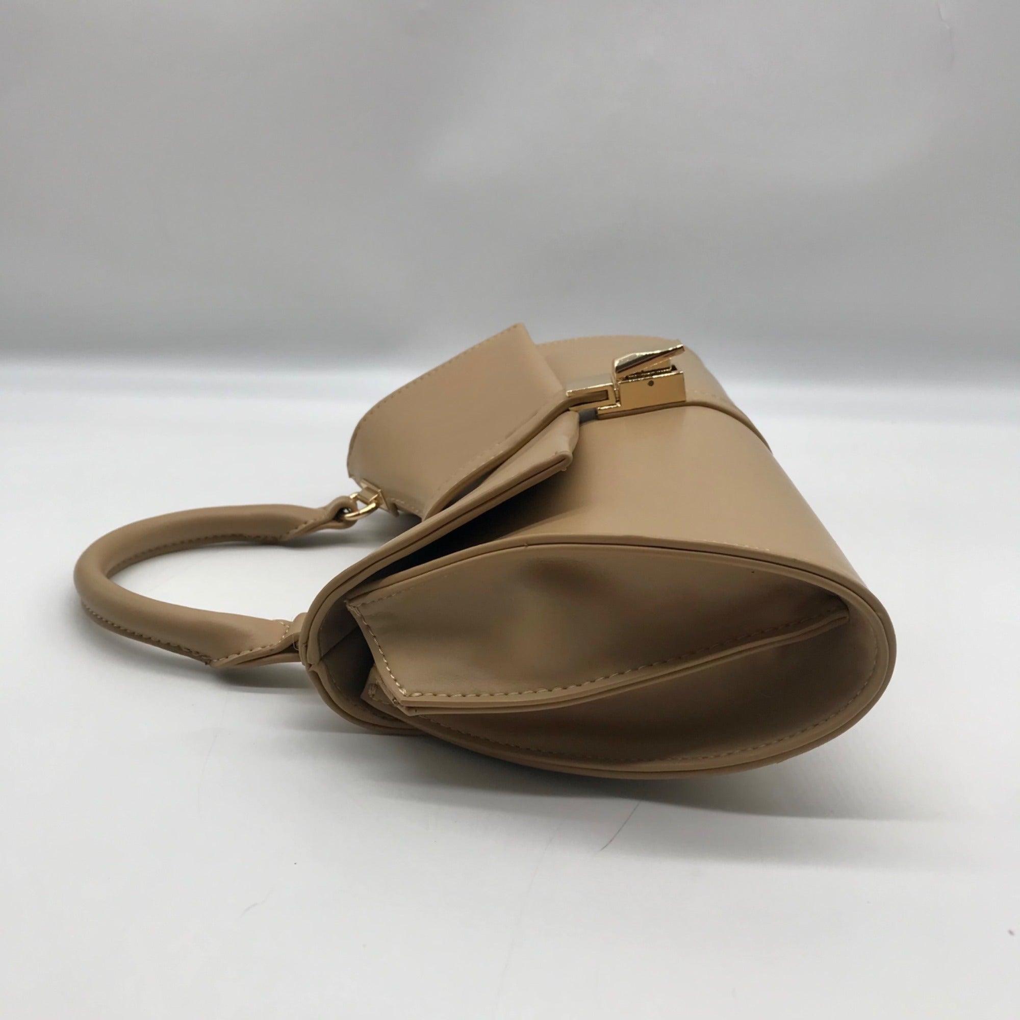 MMS Beige Leather Mini Crossbody Bag