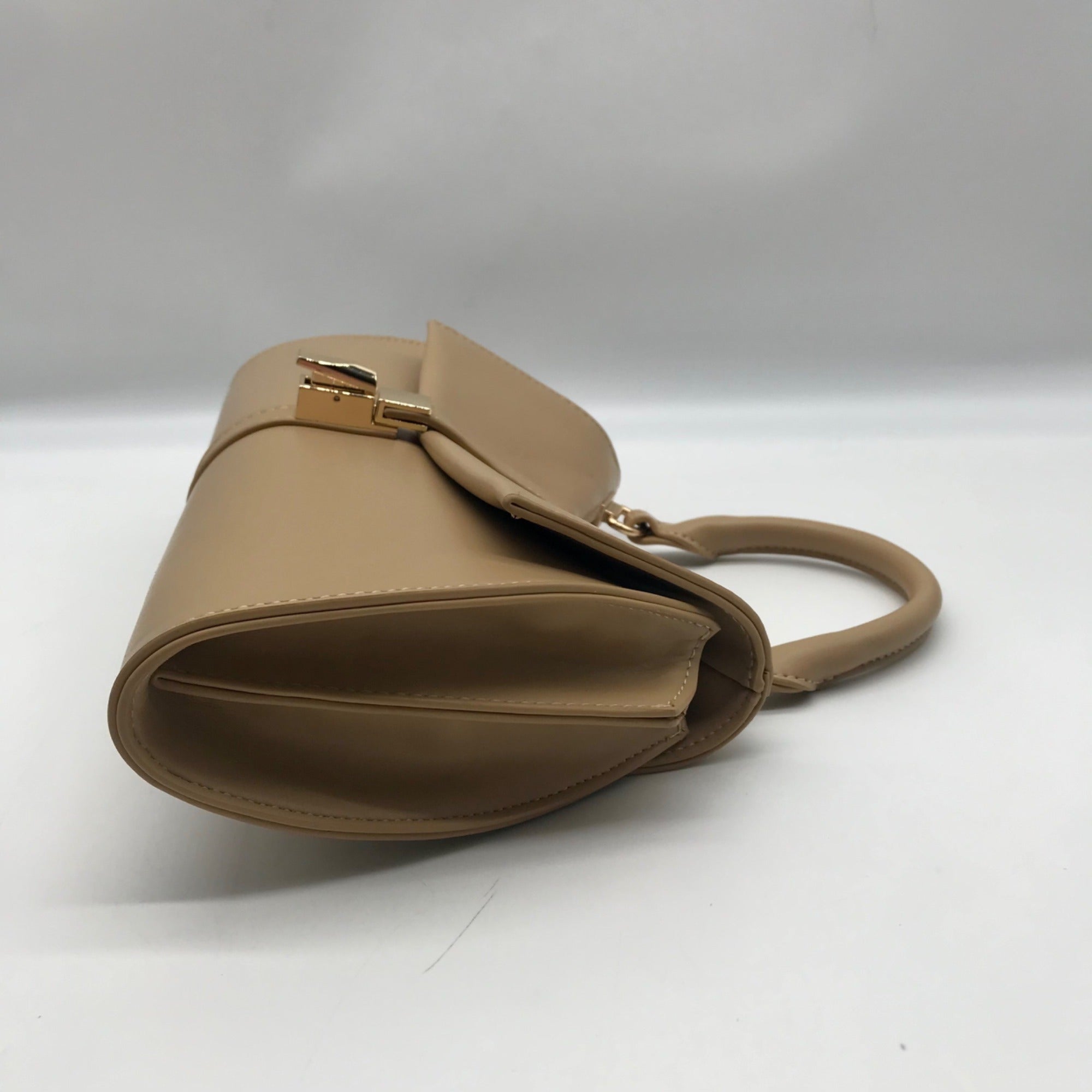 MMS Beige Leather Mini Crossbody Bag