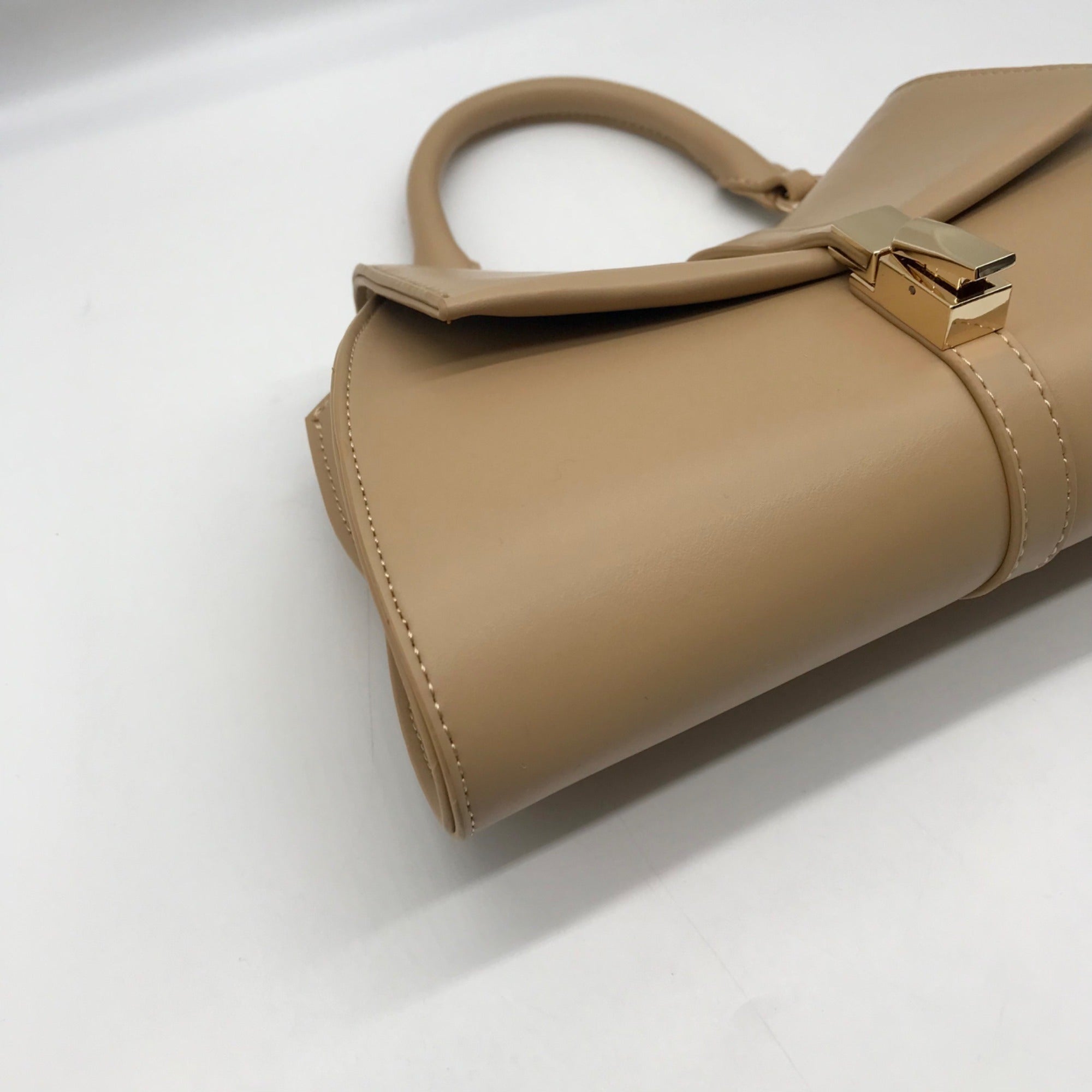 MMS Beige Leather Mini Crossbody Bag