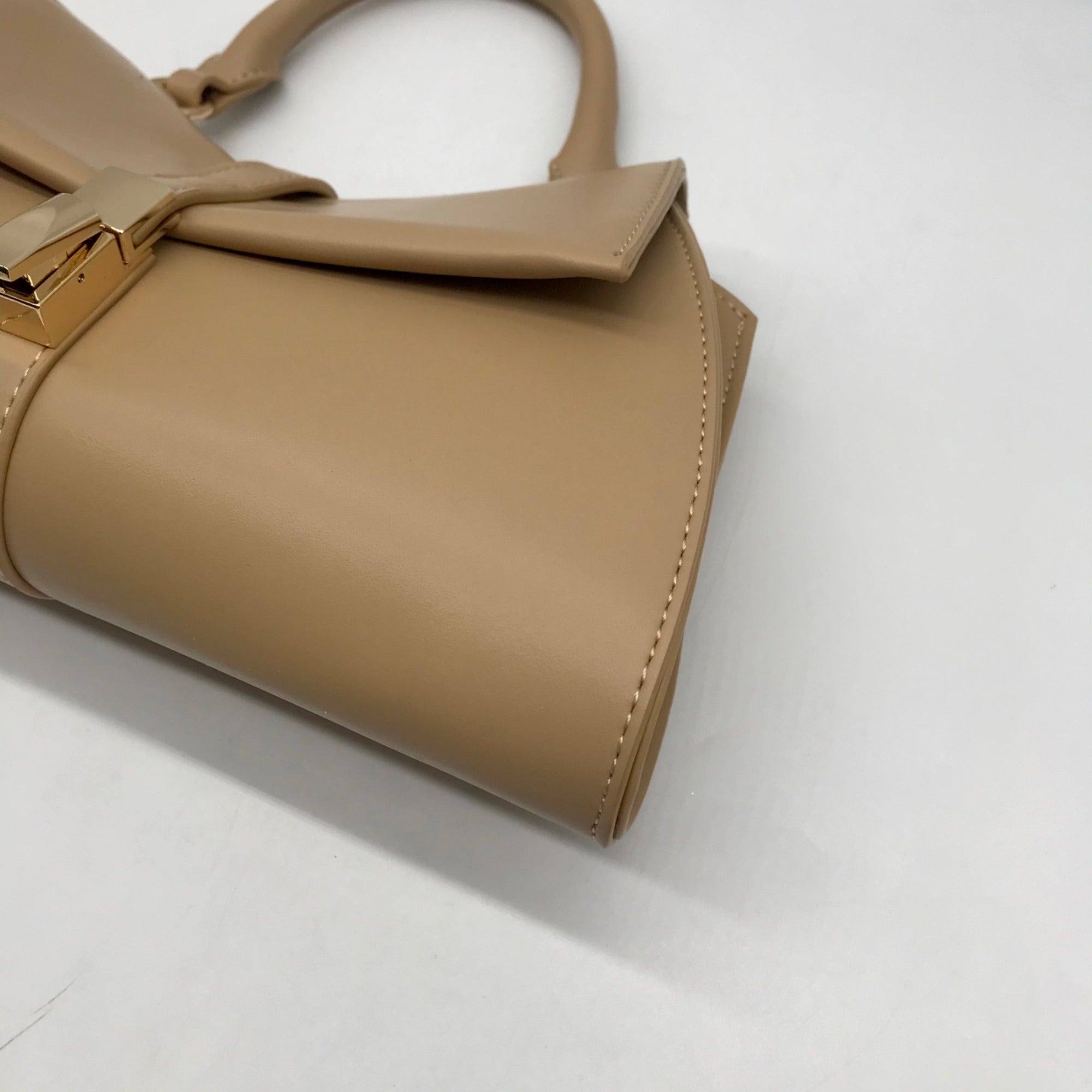 MMS Beige Leather Mini Crossbody Bag