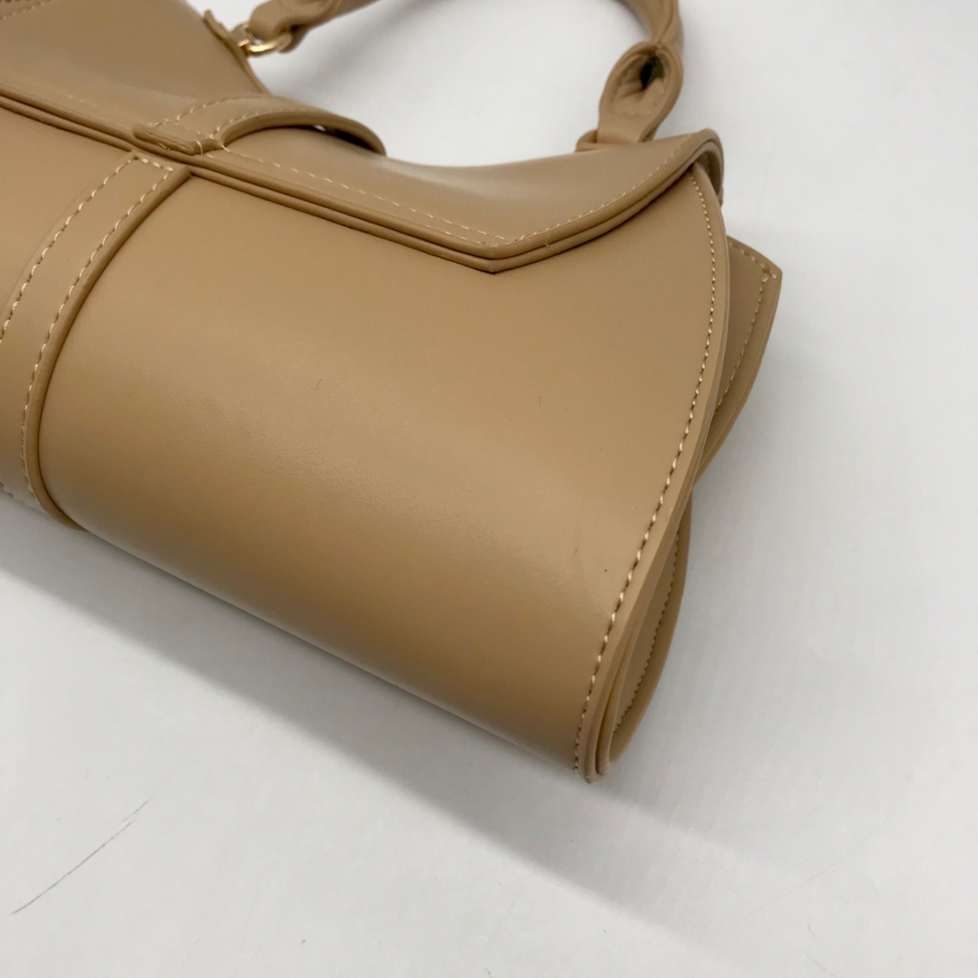 MMS Beige Leather Mini Crossbody Bag