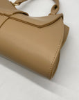 MMS Beige Leather Mini Crossbody Bag