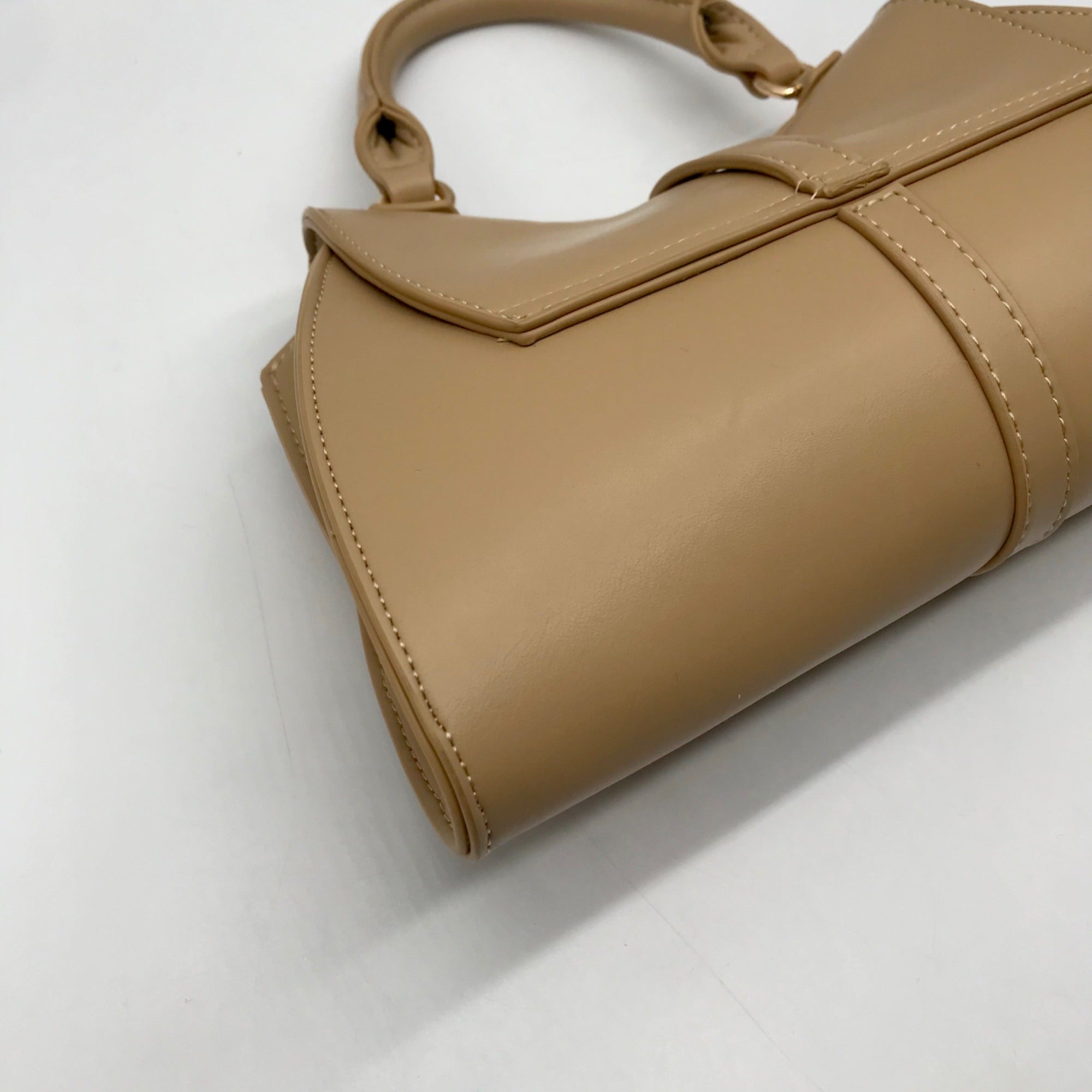 MMS Beige Leather Mini Crossbody Bag