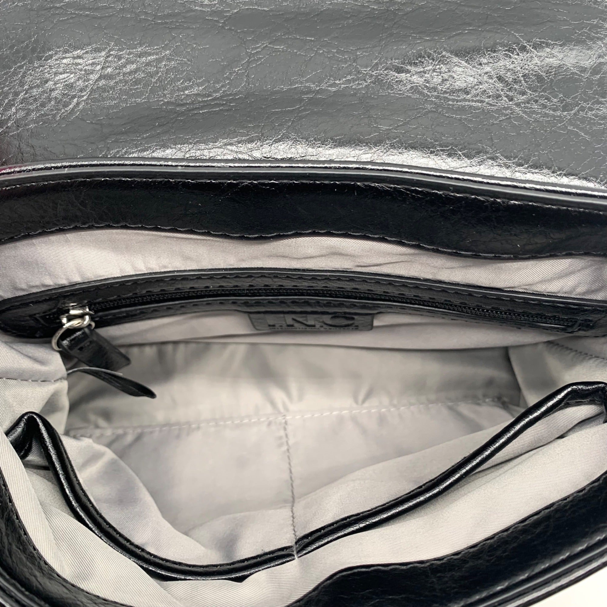 I.N.C. International Concepts Black Glaze Emilliee Mini Top Handle Handbag